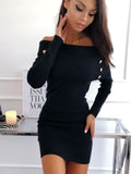 Knit Bodycon Dress, Off-Shoulder Knit Dress
