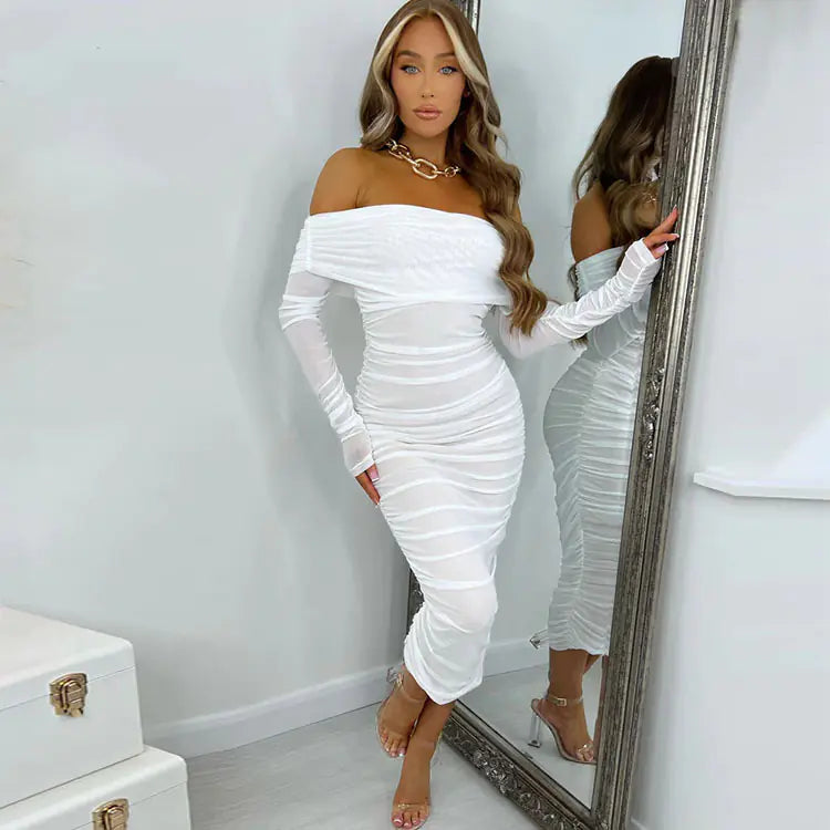 2024 Spring Summer New European Sexy Long Sleeve Dress