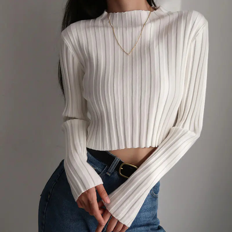 Vintage American Style Long Sleeve Turtleneck Sweater