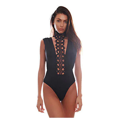 Spring 2018 Women's Sleeveless Lace Bodysuit