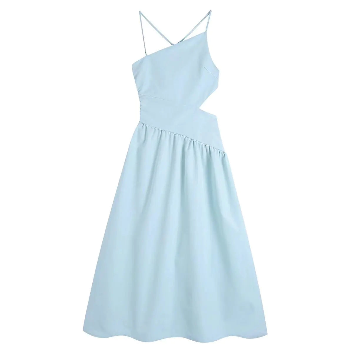 Women's High Waist Midi Sling Dress