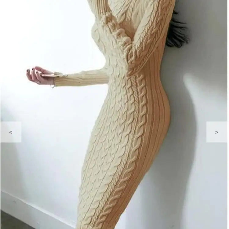 Slim Fit Wrap Knitted Dress