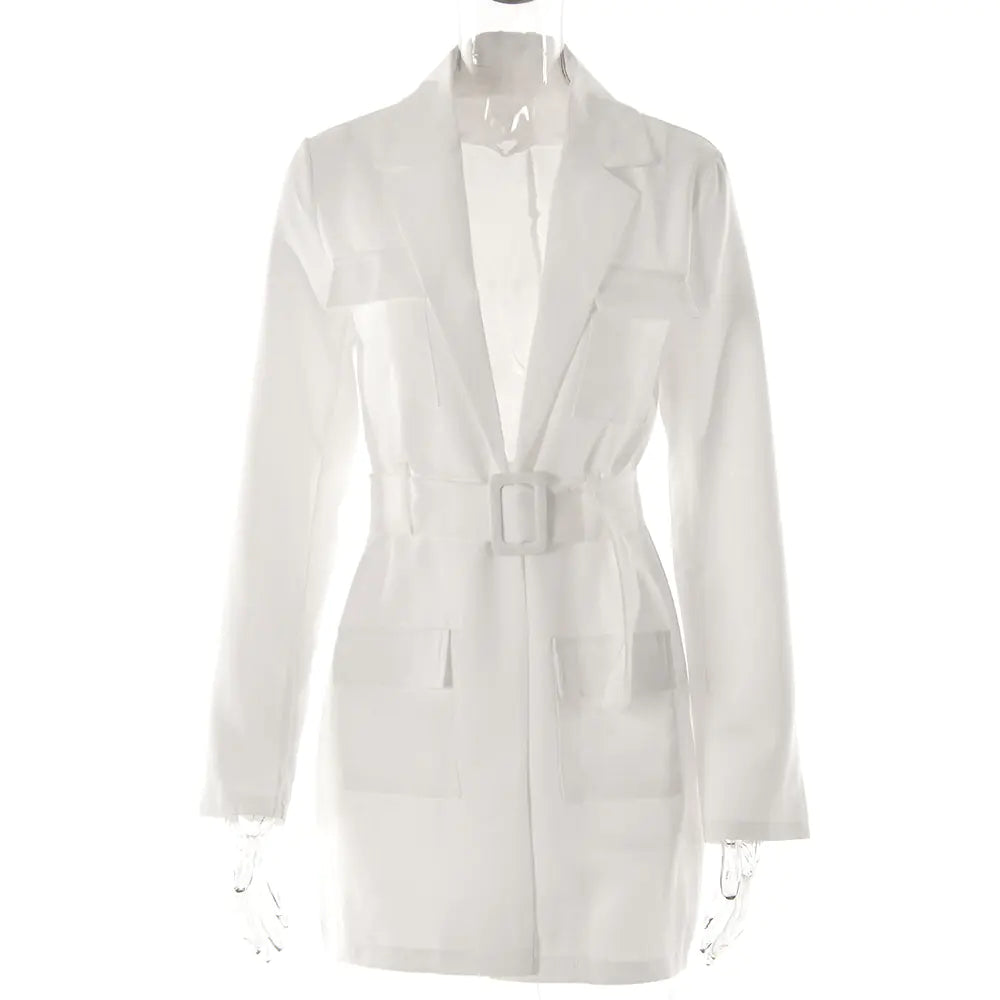 Oversized Long Sleeve Lapel Dress