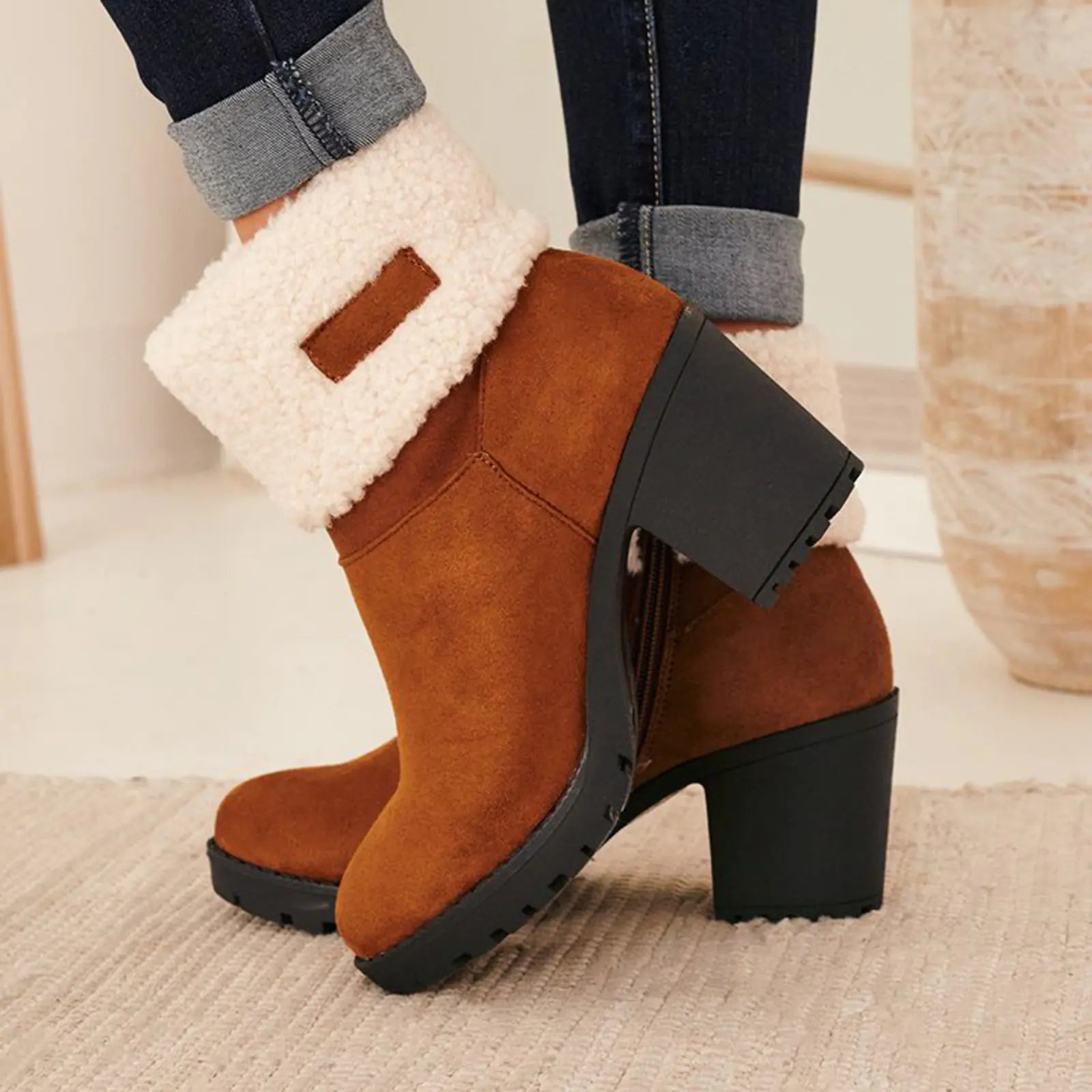 Women's Short Boots with Cozy Wool Lining