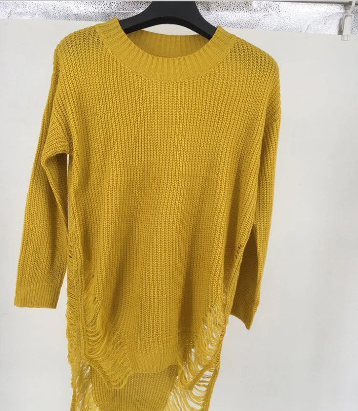 Fringed Knit Sweater