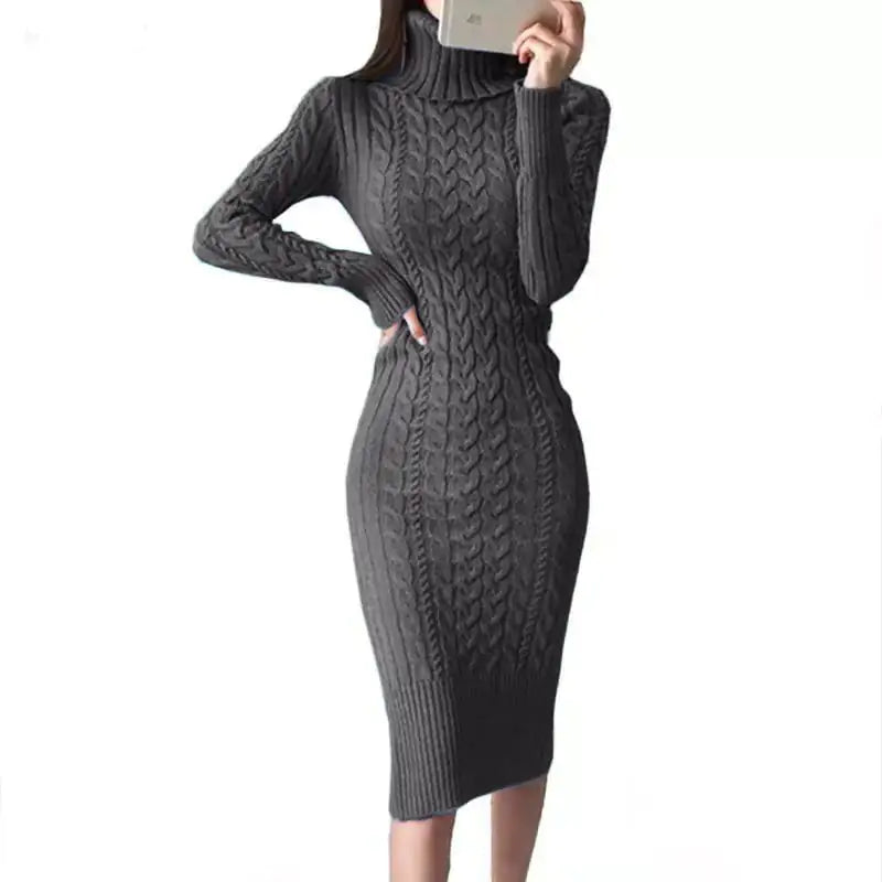 Slim Fit Wrap Knitted Dress