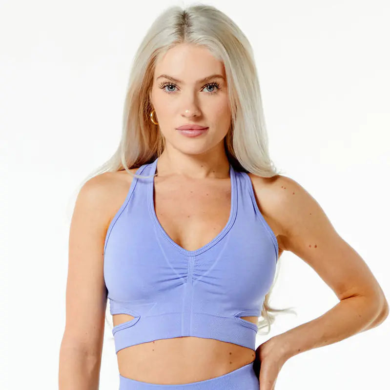 Seamless Yoga Set with High Support Sports Bra & Leggings