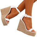 Large Size Wedge Hemp Rope Flat Sandals for Ladies