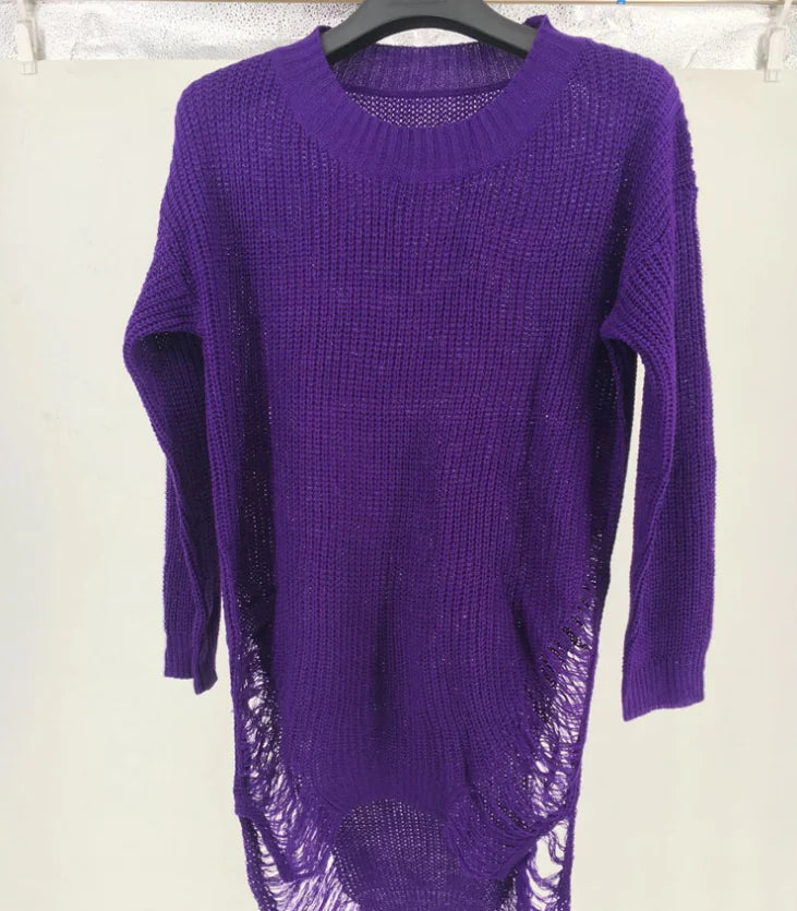 Fringed Knit Sweater