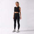 Seamless Yoga Set with Sleeveless Top and Leggings