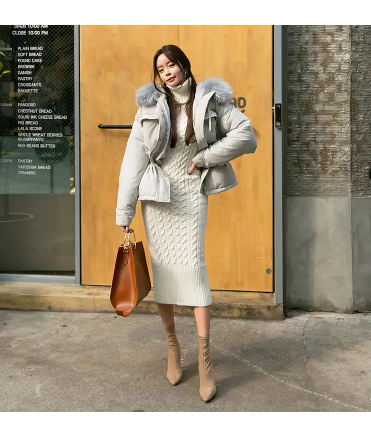 Slim Fit Wrap Knitted Dress