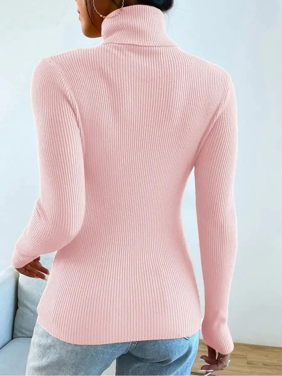 Women's Turtleneck Long Sleeve Knit Sweater