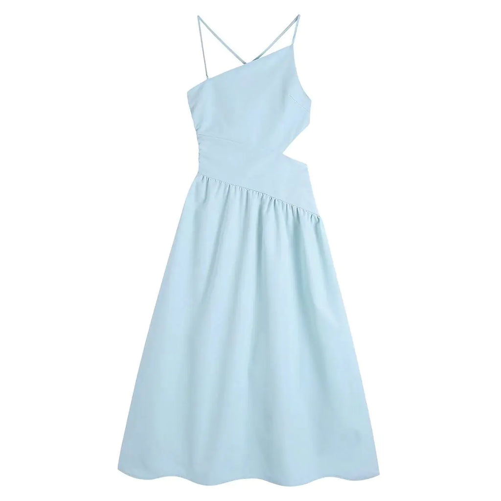 Women's High Waist Midi Sling Dress