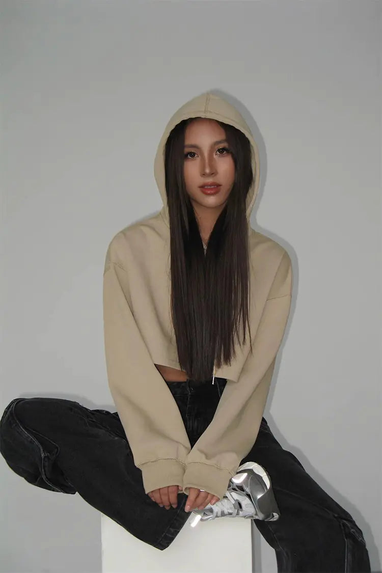 Drawstring Hooded Pullover Sweater