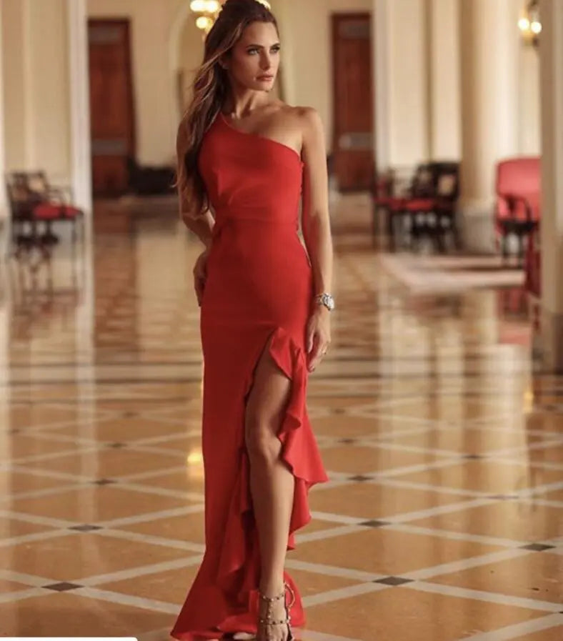 2019 Women's Irregular Black Evening Dress Collection