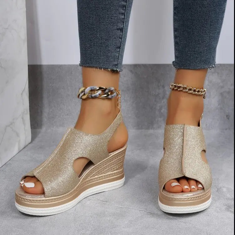 Roman Style Wedge Heeled Sandals