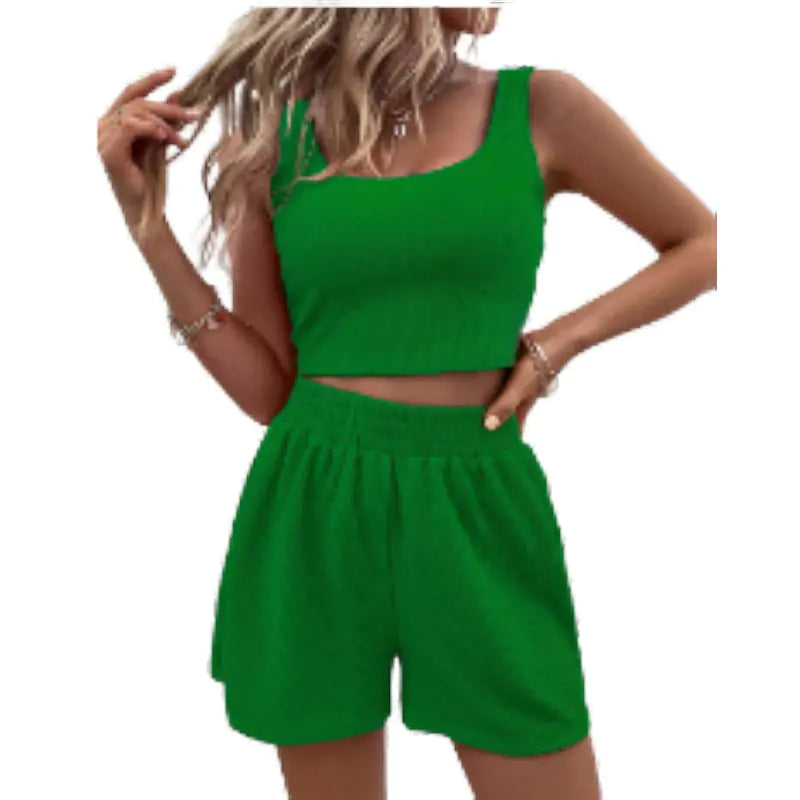 2023 Summer Women's Casual Knitted Sleeveless Outfit