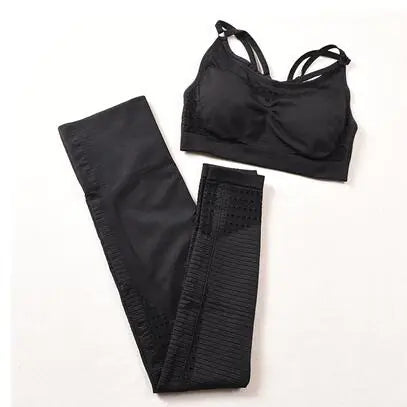 Seamless High-Waist Yoga Pants & Sports Bra Set