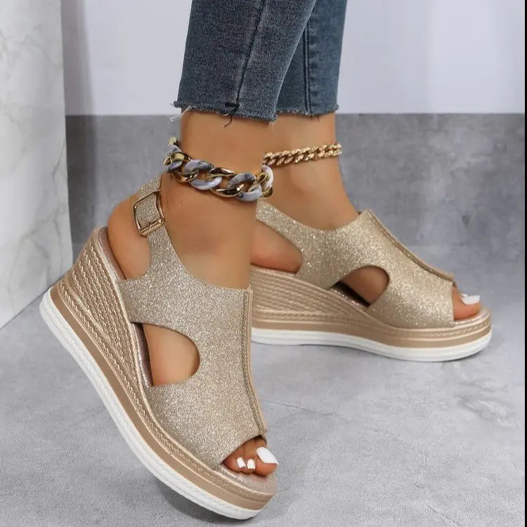 Roman Style Wedge Heeled Sandals