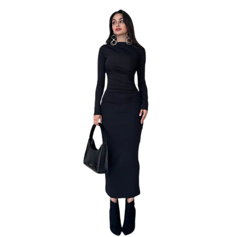 2024 Spring Summer Women's Fashion Long Sleeve Dress
