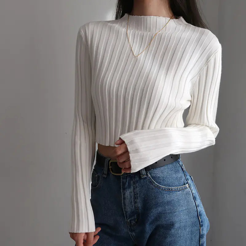 Vintage American Style Long Sleeve Turtleneck Sweater