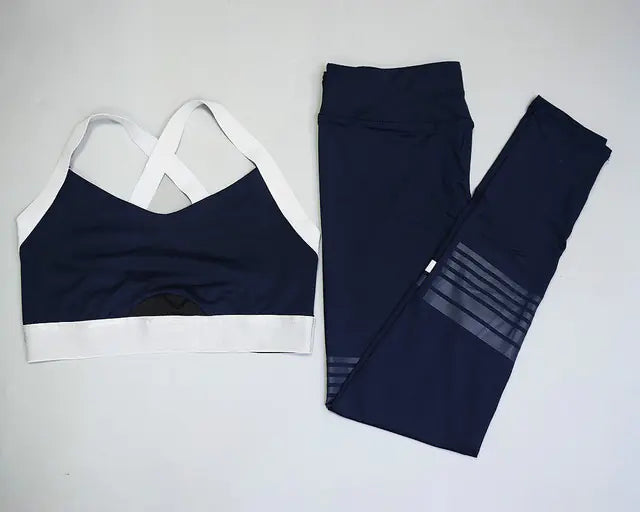 Seamless Yoga Set with Sports Bra and High Waist Leggings