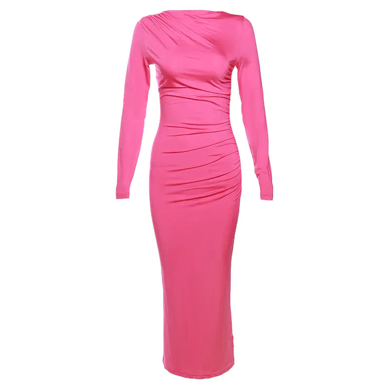 2024 Spring Summer Women's Fashion Long Sleeve Dress