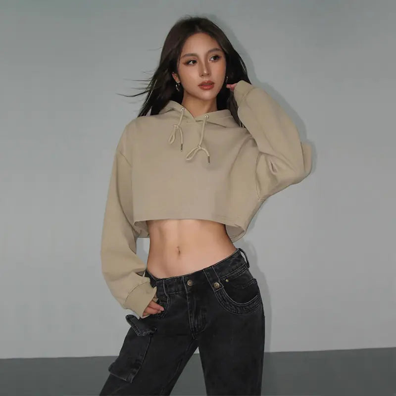 Drawstring Hooded Pullover Sweater