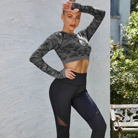 Camo Yoga Top - Camouflage Fitness Wear