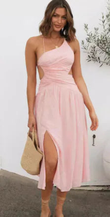 Women's High Waist Midi Sling Dress