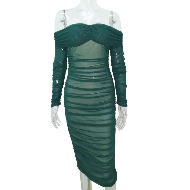 2024 Spring Summer New European Sexy Long Sleeve Dress