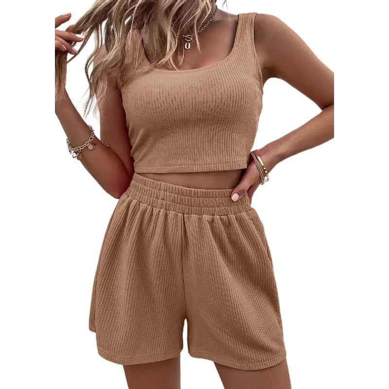 2023 Summer Women's Casual Knitted Sleeveless Outfit