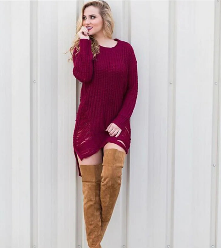 Fringed Knit Sweater