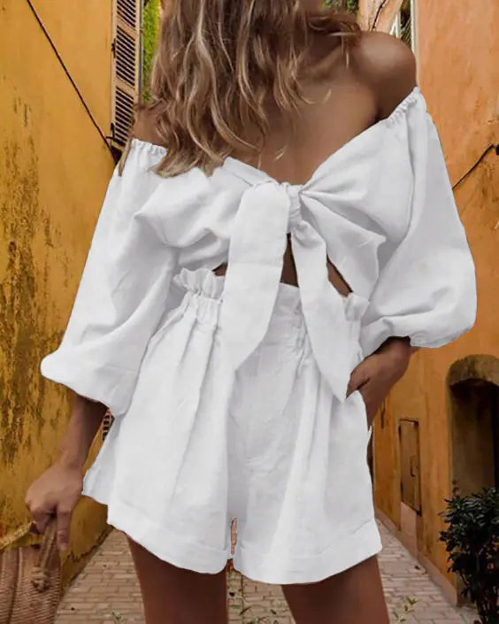 2022 Spring Summer Casual Solid Color Outfit Set