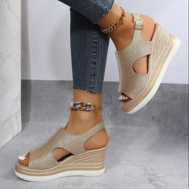 Roman Style Wedge Heeled Sandals