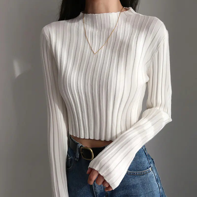 Vintage American Style Long Sleeve Turtleneck Sweater