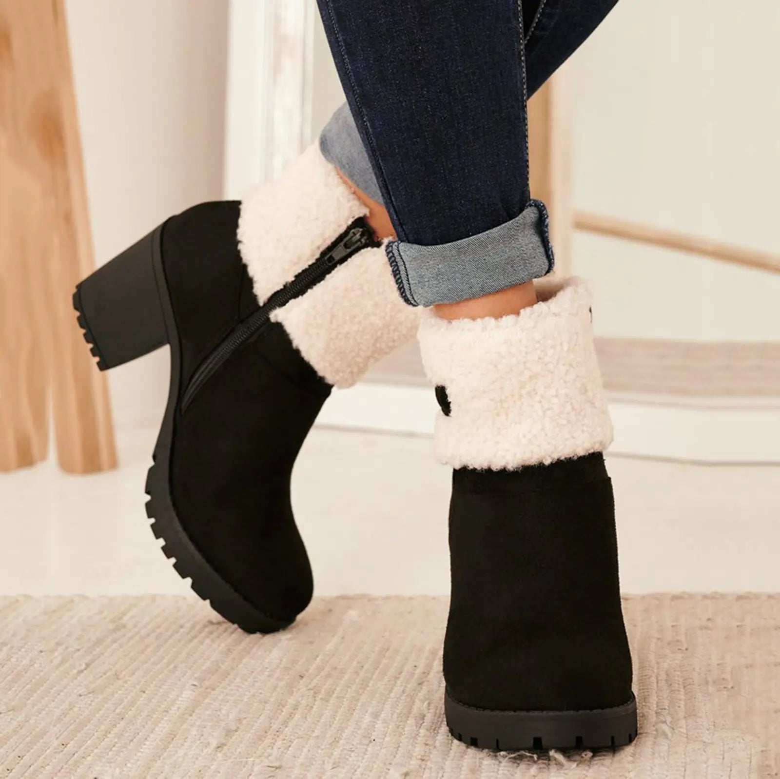 Women's Short Boots with Cozy Wool Lining